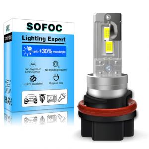 SOFOC HS5 Ampoule Led 500% Plus Lumineuse Que Les Halogènes Phare De Moto/Voiture Blanc DC 12V-18V 60W 4000Lm Conception À Faisceau Haut/Bas 1Pcs (Sofoc-EU, neuf)