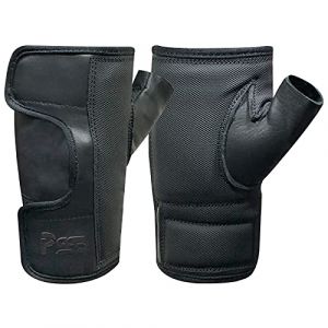 Gants rembourr&eacute;s en cuir de vache pour fauteuil roulant manuel, activit&eacute;s de plein air, disponibles en noir 319 (319 noir, XL) (PSS FR, neuf)