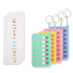 fKiZanthene Tableau Routine Enfant Lot de 4, To Do List Portable avec Feuilles Amovibles, Planning Routine Enfant pour Gestion des T&acirc;ches &agrave; la Maison ou &agrave; l&rsquo;&Eacute;cole (Minpinyou, neuf)