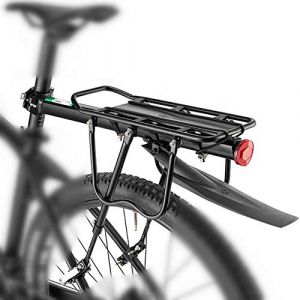 WASAGA Porte-Bagages arrière de vélo, Porte-Bagages de vélo réglable avec Garde-Boue et réflecteur, Support de Tige de Selle de vélo à dégagement Rapide, capacité de 30 à 100 kg (Porte-Personne) (WASAGA, neuf)