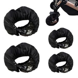 XOXVURI 4 Pièces Housse de Roue pour Bébé, Housse de Protection de Roue de Poussette, Diamètre 12-18 CM Housses de Roue pour Fauteuil Roulant, Imperméables Accessoires Anti-poussière (FASHU GNAHZ LTD, neuf)