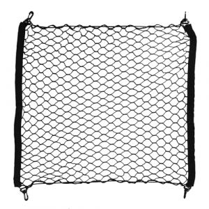 Filet de Rangement Coffre de Voiture 70x70cm avec 4 Crochets Solides, Noir, Filet Elastique Coffre Voiture en Nylon Résistant, Filet Coffre Voiture Idéal pour SUV, Camping-Car, Filets pour Auto (WanLinTan, neuf)