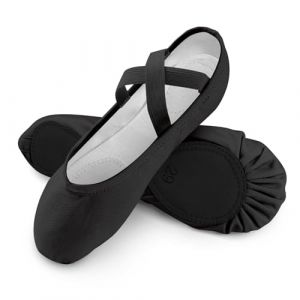 boruizhen Chaussures de Danse Fille Semelle Scind&eacute;e Demi Pointe Danse Classique Canvas Chausson Ballet Fille Femme Noir 36 EU (EU-boruizhen, neuf)