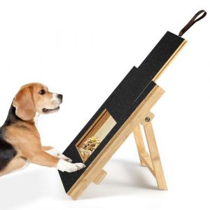 Planche à Gratter pour Chien, en Bois Tableau à Gratter pour Chat avec Boîte à Collation Tampon à Gratter Jouet pour Couper Les Ongles de Chien pour Chiens de Grande, Moyenne et Petite Taille (KISEGO, neuf)