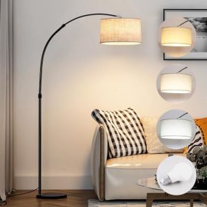 Chryssplex Lampadaire sur pied salon, 3 températures de couleur, équipé d'une ampoule E27 de 12W, avec une courbe élégante lampe sur pied de salon, idéal pour la chambre, la lecture, le bureau (sskj, neuf)