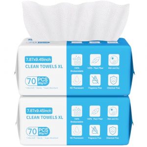 Lot de 2 paquets de 140 gants de toilette jetables pour le visage - Pour le lavage et le séchage - Pour le nettoyage et les soins de la peau (douliM, neuf)