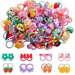 Guyode 100 Pièces Elastique Cheveux Fille, Chouchou Bebe Fille, Bande Élastique de Bande Dessinée Accessoires de Cheveux, Multicolore Élastiques Enfant Caoutchouc, Chouchou Colorés Elastiques (Wholeston OÜ, neuf)