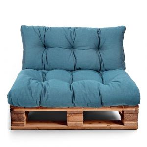 Best Wool Ensemble de Coussin Palette – Coussin D’Assise pour Palettes Europe – Coussins pour Palettes Rembourrés avec Mousse Granulaire Poulirette – Inclut Coussin D’Assise 120x80 + Dossier 120x40 (Wool-Stam, neuf)