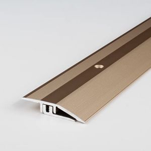 PROVISTON | Profil&eacute; de rattrapage | Alu anodis&eacute; | Bronze clair | Largeur 21 mm | Hauteur 5-9 mm | Longueur 1000 mm | Barre de seuil sol stratifi&eacute; &agrave; visser | Barre de seuil de rattrapage | 1 pi&egrave;ce (VLD Trade GmbH, neuf)