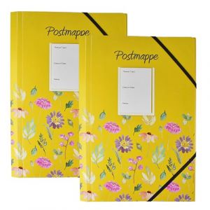 Pochette Elastique a4 &agrave; Rabat,Chemise Cartonn&eacute;e,Pochettes Cartonn&eacute;es a4,2 Articles Chemise a Rabat Elastique,Jaune Pochette Elastiques (HNBTX, neuf)