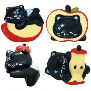 Xoeryoy 4 pi&egrave;ces Mini Figurines de Chat Moniteur Copain Mignon r&eacute;sine Ordinateur Moniteur d&eacute;cor avec rainure Conception Mignon Bureau Voiture Figurines Tableau de Bord d&eacute;cor (PWFALLHHH, neuf)