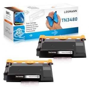 LOSMANN 2X Cartouche de Toner Compatible pour Brother TN-3480 TN-3430 TN3480 TN3430 HL-L5000D HL-L5100DN HL-L5200DW HL-L6400DW HL-L5200DWT MFC-L5750DW MFC-L5700DW MFC-L5800DW MFC-L5850DW MFC-L6900DW (LOSMANN, neuf)