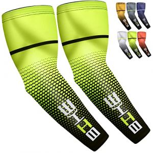 beister Manchettes de Bras Homme & Femme, Sun Anti-UV Protection UPF 50+ Manchons de Refroidissement Antidérapants, Manchette Gaming, Manchons de Sport Compression pour Cyclisme, Basket-ball, Running (Beister., neuf)