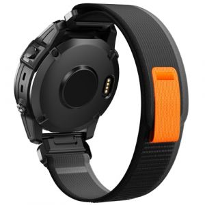 Bracelet pour Garmin Fenix 6/7/6 Pro/7 Pro, 22mm Bracelet pour Garmin Fenix 8 47mm/5/5 Plus, Forerunner 935/945/965, Nylon Quickfit pour Instinct, Approach S62/S60, Tactix 8 47mm(Noir Gris) (NotocityEU, neuf)
