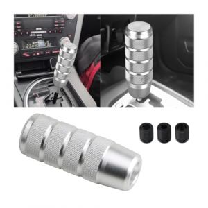 CGEAMDY Pommeau Levier Vitesse En Alliage D'aluminium, Pommeau Levier Vitesse En Alliage De 95 Mm, Pommeau Levier Vitesse Universel Anti-D&eacute;rapant, Accessoires D&eacute;coratifs Pour Automobile(Argent) (CGE Auto, neuf)