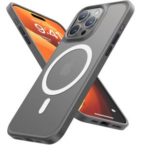 TORRAS Coque iPhone 16 Pro avec MagSafe，[Protection Antichoc 12FT][Durable et Robuste][Toucher velout&eacute;][Texture antid&eacute;rapante][Protection magn&eacute;tique], Gris Titane (TORRAS Direct, neuf)