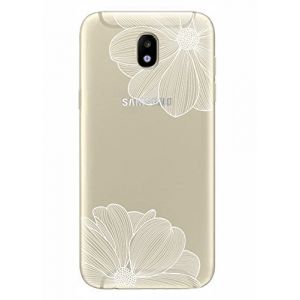 NOVAGO Coque Compatible avec Samsung Galaxy J5 2017 (J530) en Gel Souple R&eacute;sistant Anti Choc avec Impression de qualit&eacute; -Fleur Blanche (NOVAGO-Vendeur PRO fran&ccedil;ais, neuf)
