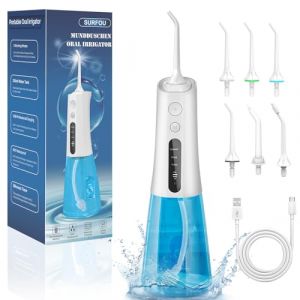 SURFOU Jet Dentaire Hydropulseur Professionnel, Hydropulseurs Et Irrigateurs Water Flosser for Teeth Nettoyage Dents Jet D'eau, D&eacute;tartreur Dent Nettoyeur Pulseur Interdentaire Irrigateur Portable (CHUNXU TRADING, neuf)
