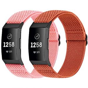 Janpso 2 Pack Bracelet de Remplacement Compatible avec Fitbit Charge 4 /Charge 3 /Charge 3 SE, Bande de Sport en Nylon Respirant R&eacute;glable pour Hommes Femmes (zhen huan, neuf)