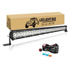 Barre led 61cm 24'' 180W Rampe Slim Rang&eacute;e Unique Projecteur LED Feux Phare de Travail 12V 24V IP67 &Eacute;tanche pour 4x4 Voiture Camion Tracteur Quad Avec Faisceau de C&acirc;bles (gzyizai, neuf)