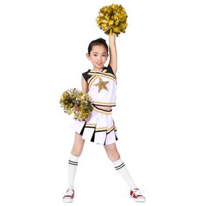 LOLANTA Costumes de pom-pom girl pour filles avec pompons et chaussettes, déguisement d'Halloween pour enfants, tenue de pom-pom girl, Noir, 8-9 ans, 140 (LOLANTA, neuf)