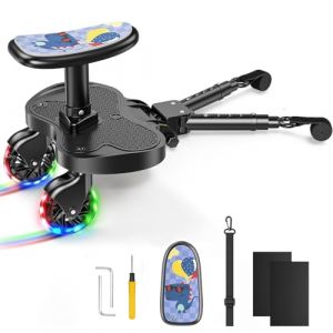 BugyKido Planche Poussette Universelle avec Roue LED, Planche Poussette avec Siege, Marche Pied Poussette pour Bébé avec Roues Flash, Compatible avec 99% des Poussettes, Contient 25kg (LOUXIAOLEI LIMITED, neuf)