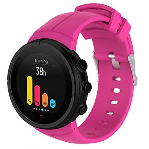 Yikamosi Compatible avec Suunto Spartan Ultra Bracelets,libération Rapide Silicone Souple Fermoir en Acier Inoxydable Remplacement Bracelet pour Suunto Spartan Ultra,Rose Rouge (Yikamosi, neuf)