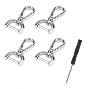 KINBOM 4pcs Fermoir Pivotant pour Sac, Fermoir Pivotant Anneaux en d avec 1 Petit Tournevis Alliage Anneau en d pour Sac pour Sac &agrave; Main Bandouli&egrave;re Sacs &agrave; Main en Accessoires de Bricolage (Argent) (moncion, neuf)