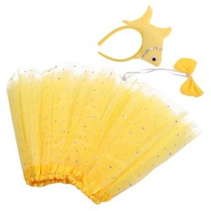 CALLARON Ensemble Costume Animaux Marins 3 Pièces Peluche Bandeau Jupe Taille Garçon Et Filles Jaune Thème Fête Plage Piscine (Raindrops On Roof, neuf)