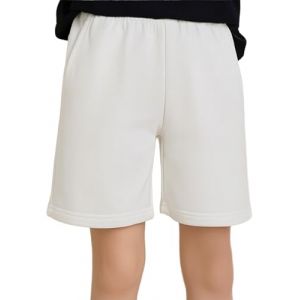 TiaoBug Shorts de Sport Enfant Garçon Short en Coton d'été décontracté Shorts Bermudas Garçon Taille Élastique Pantalon Court Bermuda Été avec Poches 4-14 Ans Blanc 5-6 Ans (TB TRADING, neuf)