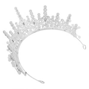 CONGARTENO Couronne de Mariage en Cristal Argent&eacute; pour Femme Accessoire Cheveux Brillant Diad&egrave;me Princesse L&eacute;ger C&eacute;r&eacute;monie Bal Halloween No&euml;l Robe Mari&eacute;e Princesse (Huliio, neuf)