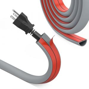 REFLYING Mini Goulottes de Câbles, Cache-câble demi-rond, Canal de Câble, Ruban Adhésif auto-adhésif pour Cacher 1 Fil, Couvre-cordon Flexible pour les Fils sur le sol mural, Gris, 15mm×10mm - 1 Mètre (UMTELE, neuf)