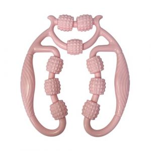 Rouleau musculaire pour jambes, Rouleau de Massage Anti-Cellulite 360 &deg;, pour Les Muscles Manuel 9 Roues Rouleau Cellulite pour Les Cuisses Rouleau en Mousse, Soulage la Fatigue, Rose (Thuranda O&Uuml;, neuf)