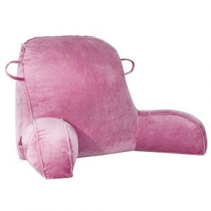 GKXLH Coussin de lecture en velours pour s'asseoir au lit pour adultes et enfants, coussin de dos pour enfants, coussin de dos à double poignée, coussin de repos pour le dos avec bras, poche et housse (HTDirect Store, neuf)