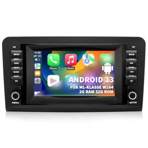 Autoradio pour Mercedes Benz GL ML Classe W164 X164 350 320 2005 2006 2007 2008 2009 2010 2011 2012, Android 13 2G+32G avec CarPlay Android Auto, &eacute;cran tactile 7 pouces Navigation GPS Bluetooth WiFi (GUIDACHANG, neuf)