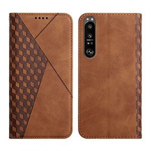 KOUYI Coque pour Sony Xperia 1 III, Premium Flip Housse &Eacute;tui Protection Rabat Clapet Portefeuille Phone Cover Magn&eacute;tique [Porte Cartes] Antichoc B&eacute;quille Cover (Marron) (Kouyi EU Store, neuf)