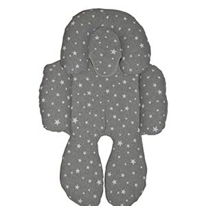 BEYBI® Réducteur bébé point coton universel pour nacelle, siège auto groupe 0, poussette et berceau (gris étoile blanche) (beybi, neuf)