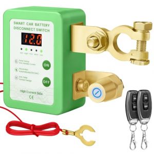 Coupe Circuit Batterie, 12v 240 A Disjoncteur de batterie télécommandé sans fil, avec Led Affichage Coupe Batterie, Interrupteur D'arrêt Automatique pour Voiture, RV, ATV, Camion, Bateau ﻿ (Ronghaonan, neuf)