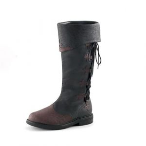 ORANDESIGNE Bottes Médiévales pour Hommes Bottes en Cuir PU Bottes de Chevalier Bottes Gothiques Couvre Bottes Renaissance Vintage pour Halloween Chevalier Mousquetaire Cosplay F Noir 43 EU (Wowmart Zoo X., neuf)