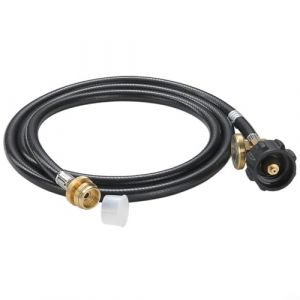 HOHOVYVY Tuyau de gaz, rallonge pour réservoir de gaz propane, 1,8 m, avec manomètre, détecteur de fuite pour barbecues à gaz et appareils extérieurs (PPfend, neuf)