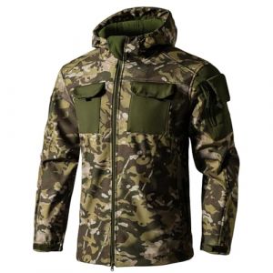 Veste Softshell Homme Tenue Ghillie Tactique Camouflage Militaire Treillis Vetement Blouson Imperméable Homme Imperméable Hiver Mi Saison Imperméables Softshell M (Transport 10-15 jours TQBHSC, neuf)