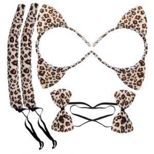 TOVINANNA 6pi&egrave;ces Serre-t&ecirc;te Chat Avec Oreilles De Chat Nez Et Queue Accessoire De D&eacute;guisement Costume De Cosplay (Qieiyi, neuf)