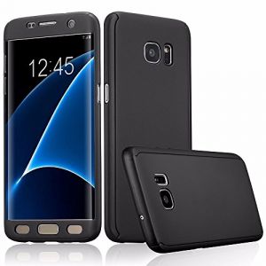 PHONILLICO Coque Samsung Galaxy S7 Edge – Coque Noir - Housse Etui 360 Full Hybride Protection Rigide Plastique Dur Anti Choc Ultra Slim Intégrale Résistant (Phonillico, neuf)