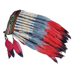 Oxtxuzdm Coiffe indienne unique &agrave; plumes pour &eacute;v&eacute;nements culturels pour les personnes &agrave; la mode et les participants &agrave; des &eacute;v&eacute;nements faits &agrave; la main (SSIFDCXXIHPI, neuf)