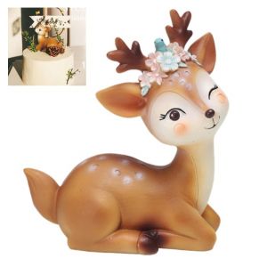 Xrten Mini Figurine Faon, Cerf Miniature Animaux en Resine pour D&eacute;coration, Figurine Cerf Faon Miniature 3D, D&eacute;coration de Bureau de Voiture (Golden EpicThreads Kft., neuf)