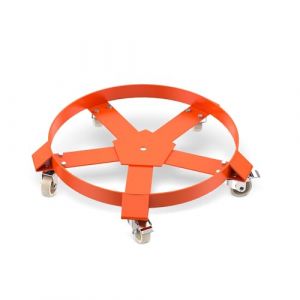 Chariot de transport pour f&ucirc;t en m&eacute;tal de 210 l, capacit&eacute; de charge 570 kg, diam&egrave;tre du f&ucirc;t 60 cm, chariot avec 5 roues universelles, planche &agrave; roulettes en m&eacute;tal (Yuwuyuan, neuf)