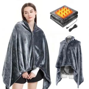 Couverture Chauffante USB, Couvertures Plaid Chauffant cape chauffante Électrique Couverture Chauffante Sans Fil, 150 x 85cm, 3 Niveaux de Tempéra Flanelle Sherpa (Fouvin, neuf)