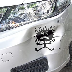 Autodomy Autocollants Buns Drole Tuning Réparation Intelligente 2 Unités pour les Rayures et les Bosses | Stickers Voiture Humour pour la Voiture ou la Moto (Noir, M -15 x 18 cm) (Domy Company, neuf)