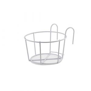 Supports de Fer Suspendus Support de Pot de Fleur Rond Balcon &Eacute;tag&egrave;re ext&eacute;rieure pour Pot de Fleur (Moyen, Blanc) (BULZEU, neuf)