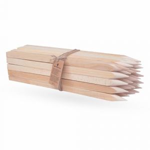 Piquets en Bois Dur Poteaux Bois pour Plantes Pointus et carrés 25 pièces. | pour Plantes grimpantes et Arbres, balisage, signalétique ou démarcation – 120cm - Chants : 25x25mm (120cm) (GEORADIAN, neuf)